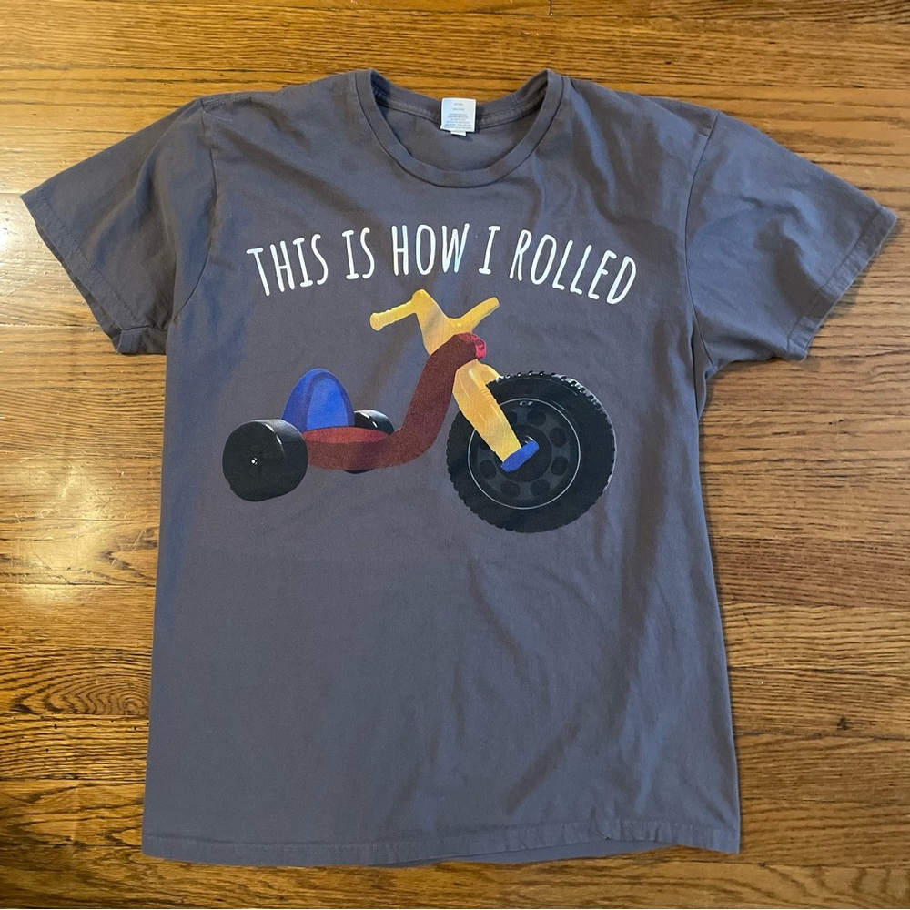 Gray Funny Graphic Short Sleeve T-Shirt